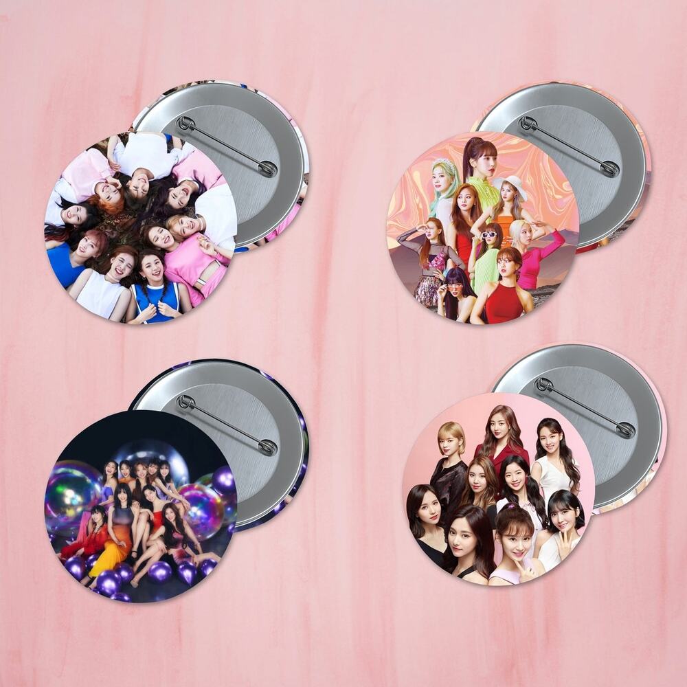 TWICE 1.5 inch Pinback Button 4 Pack KPop Music Group Stocking Stuffer